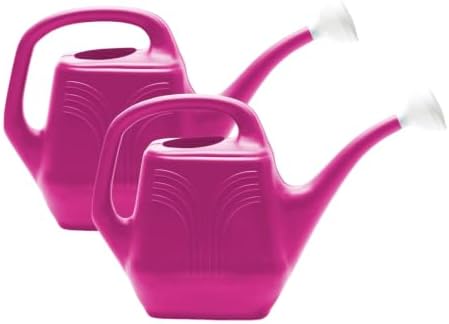 Bloem Classic 2 Gallon Plastic Watering Can, Fuchsia, 2-Pack by Bloem
