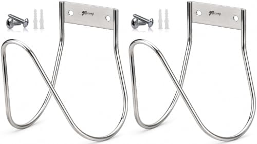 JBscoop Garden Hose Holder Stainless Steel Small Wall Mount Garden Hose Hook, Ideal for Water, Air, Hydraulic Hose, Ropes, Extension Cords Heavy Duty & Rust Proof Large Set of 2 by JBscoop