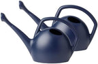 Bloem Rhino 2 Gallon Plastic Watering Can with Rosette Spout, Navy, 2-Pack by Bloem