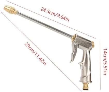 Garden Irrigation Hidrolimpiadora Metal Sprinkler Hose Nozzle Adjustable High Pressure Water Gun Wash Lances Foam(Silver gun set) - Image 3