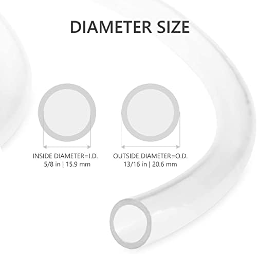 Eastrans 5/8 Inch ID, 50ft Clear Vinyl Tubing, Flexible PVC Plastic Tube - Image 4