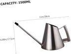 Mipcase Stainless Steel Watering Can with Long Spout Capacity Durable Metal Pot for Plants for Gardening and Houseplants - Image 2