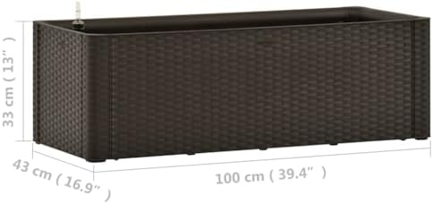 Garden Raised Bed Self-Watering Planter Mocha 39.4"x16.9"x13" - Image 7
