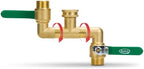 2 Way Heavy Duty Brass Garden Hose Splitter, 360° Rotatable Y Valve, Full Flow Large Ball Valve, Long Handle, Thickened Solid Brass, 3/4" GHT Thread for Outdoor Faucet, Lawn Irrigation, Car Wash by BoArt