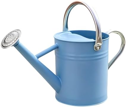 Metal Watering Can for Outdoor and Indoor Plants, Watering Can Decor, 1 Gallon (Blue) by SunnyTong
