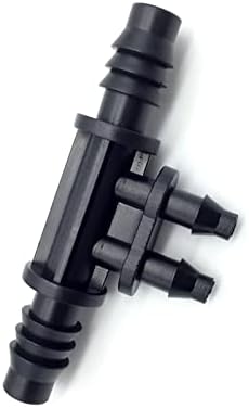 8 mm /1/4 "Micro Drip Irrigation Hose Barb Tee 8/11 (3/8 Inch) and 4/7 (1/4-inch) Pipe Four Ways Used to Garden by Unknown