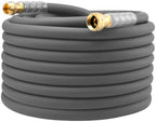 Heavy Duty Premium Garden Hose 100ft x 5/8", 300PSI Working, 1000PSI Burst, Hybrid Rubber Water Hose with Transparent Swivel Handle - Hot/Cold Water - Five Layered Braiding with Brass fittings (Grey) by Unknown