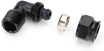 1/2 inch Equal Elbow 90° Air Piping Fittings with 1/2" Male NPT Thread, 2 PCS Aluminum Compressed Air Line Fitting for Tubing Air System Shop Air Line Kit, Black 200 PSI - Image 2