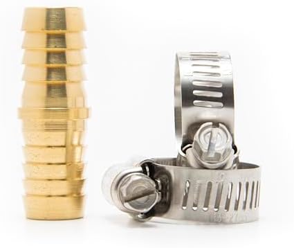 20-Pack Heavy-Duty 5/8-in. Brass Coupling with Stainless Steel Clamps (Hose Repair) by Unknown