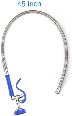 MSTJRY Spray Valve with 45" Pre Rinse Hose, Commercial Sink Sprayer Pre Rinse Sprayer with Flexible Stainless Steel Hose Assembly for Commercial Kitchen Faucets(Blue, with 3 adapters) - Image 2
