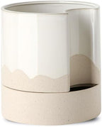Nihow Ceramic Self Watering Plant Pot for Indoor Plants,8 Inch,White & Wave by Nihow