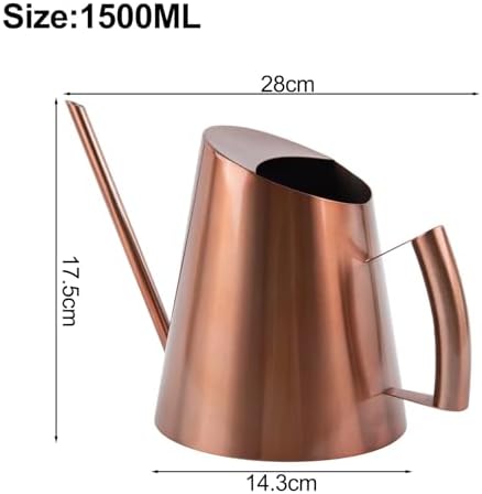 FABULETTA Stainless Steel Watering Can with Long Spout for Indoor Outdoor Plants, Rust Resistant Metal Water Pot for Garden Home Decor, Copper Gold Black(1500 mL Copper) - Image 3