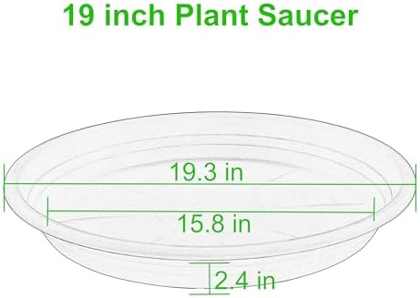 2 Pack of 19 inch Clear Plant Saucer, Large Plant Tray, Heavy Sturdy Plant Drainage Tray for Indoors, Bird Bath Bowls, Sturdy 18 inch Plastic Pot Tray for Planter - Image 2