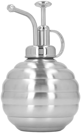 Plant Spray Bottle, 400ml Stainless Steel Plant Sprayer, with Top Pump for Watering Potted Plants, Water Misting Orchids, Succulents, wash, Hairstyling (Silver) by Obetuens