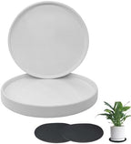 Yukfona Ceramic Plant Saucer Tray 2 Pcs 12 Inch White, 12.5" OD x11.9 ID x1.6 Deep| Fits Flower pots Bottom≤ 11.9", Heavy Duty Glazed Round Planter Drip with Catch Basin for Indoor Outdoor Plants by YUKFONA