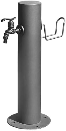 Outdoor Water Column with Faucet and Spray Gun, Anti-Freeze Spigot with Hose Holder, Side/Bottom Inlet for Garden Irrigation and Car Washing by Unknown