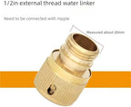 4PCS Brass Garden Hose Quick Coupler Pipe Connector with Stop Valve for Irrigation, Water Supply, Car Wash(Orange) - Image 2