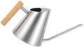 Long Spout Watering Can for Indoor Plants and Bonsai Gardening, 900ml Stainless Steel Pot with Wooden Handle, Seedling Watering Can for Home Balcony Plant Care by JOYOFREELY