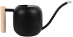 GLOGLOW Metal Watering Can, 1.2L Stainless Steel Long Spout Watering Pot with Wooden Handle for Indoor Plants Bonsai Garden Flowers, Black - Image 6
