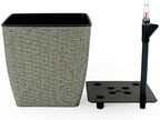 2-Pack Self-Watering Planter - Hand Woven Wicker - Thin Square - Image 4