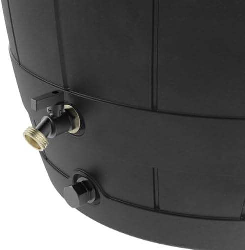 TierraVerde 39-Gallon Knock Down Rain Barrel with Brass Spigot, Black – Plastic Outdoor Water Collection Container with Planter Top – Irrigation Supply for Gardening, Lawn & Landscaping - Image 3