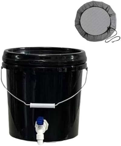 Rain Barrel Spigot Kit Portable Rain Barrel Water Catcher Container with Spigots and Screen 2 6 Gallon Capacity (Black) by WRUIOY