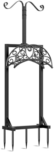 Garden Hose Reel Rack Freestanding Water Hose Hanger Storage with Basket for Patios Gardening Watering Equipment Detachable Stand by Unknown