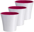 Santino 8.6 Inch ARTE Self Watering Planters (Set of 3) in White/Purple Indoor Flower Pot for All House Plants, Flowers and Orchids by Smart+Planters