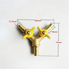 5/16 Fuel Shut Off Valve 2pcs 8mm 10mm Hose Barb Y Type Three 3 Way Brass Shut Off Ball Valve Pipe Fitting Connector Adapter For Fuel Gas Water Oil Air For Water Gas Fuel Drip Irrigation(8mm) - Image 4
