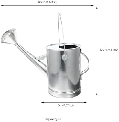 Vintage Thickened Galvanized Watering Can 5l with Long Spout for Indoor Outdoor Plants Household Garden Watering Pot - Image 7