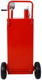 30 Gallon Fuel Gas Caddy, Portable Fuel Transfer Tank with Manual Rotary Pump, 8 FT Kink-Free Hose, Anti-Static Grounding Clamp, Fuel Level Gauge and Wheels for Gasoline Diesel Car ATV Mower Tr - Image 5