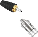 Tool Daily Turbo Nozzle Pressure Washer, 3/8” NPT Sewer Jetter Rotating Nozzle by ToolDaily