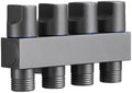 Brass Garden Hose Splitter 4 Outlet - Leak for proof Water Distributor with Flow Control Valves - Outdoor Faucet Manifold for Lawn Watering - 3/4 Inch Connection Black(Grey) by Unknown
