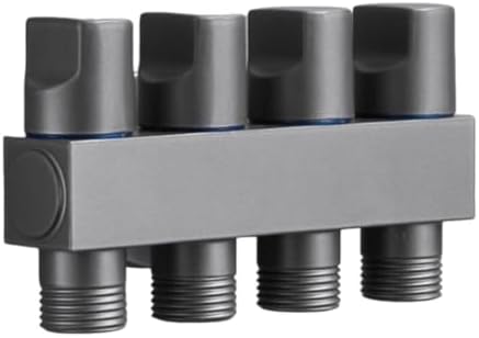 Brass Garden Hose Splitter 4 Outlet - Leak for proof Water Distributor with Flow Control Valves - Outdoor Faucet Manifold for Lawn Watering - 3/4 Inch Connection Black(Grey) by Unknown
