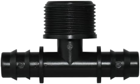 4PCS 1/2" 3/4" Threaded 16 20 25MM PE Hose Barb Tee Connector Adapter Tubing Joints Garden Drip Irrigation Coupling Repair(KSL01-295-4PCS) by Unknown