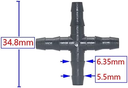 Spray Water Connection 1000 1/8 1/4 Hose Tee Barb Connector 3/5 4/7mm Reduce Connection Watering Cross Drip Irrigation System Accessories (Color : 3I5 MM) - Image 5
