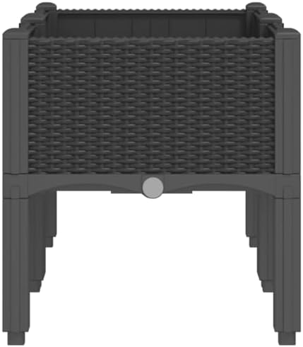 Black Garden Planter Box with Legs 31.5x15.7x16.5 Inch PP - Image 4
