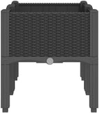 Black Garden Planter Box with Legs 31.5x15.7x16.5 Inch PP - Image 4