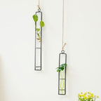 Wall Hanging Planter Xmas Glass Tube Planter with Iron Frame 3pcs - Image 5