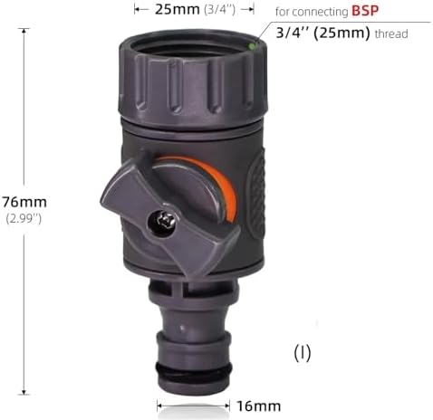 Expandable Garden Hose Repair Kit 6PCS Water Hose Quick Connectors Plastic Rubber Coupler Pipe Adapter with Shut Off Valve for Irrigation System(I) - Image 2