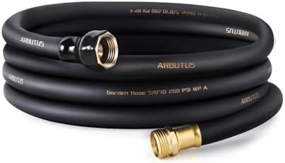 Garden Hose 5/8"x 25ft Brass Rubber Heavy Duty Water Hose 600 PSI Black by Unknown