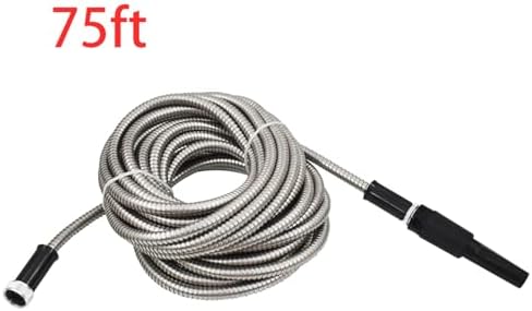 75ft 304 Stainless Steel Garden Hose Water Hose with Adjustable Nozzle Outdoor Heavy Duty Flexible Lightweight,No Kink - Image 3