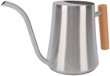 SUNGOOYUE Indoor Watering Can, Watering Cans Steel Kettle, Small Metal Can with Wood Handle for House Plants Potted Indoor,Long Spout Stainless Small for (Sanding 1L) by SUNGOOYUE