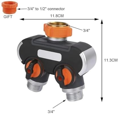 Garden Irrigation Valve Water Tap Splitters Outdoor Tap And Faucet 1/2" 3/4" Water Divider Garden Watering Distributor(2PCS Connector 1) - Image 4