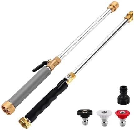 Jet Nozzle Power Washer for Garden Hose with 3 High-Pressure Nozzles, Pressure Washer, Hose Sprayer Nozzle with Adjustable Spray Patterns for Garden Watering, Car Washing, Patio and Pet(2pcs) by Unknown