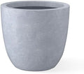Kante Accent Round Bowl Blue Gray Concrete Planter 14" Dia, Outdoor by Unknown