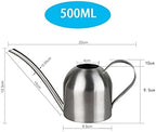 Liudan Watering Can Long Mouth Water Can Stainless Steel Watering Pot Garden Flower Plants Watering Cans Kettle Gardening Tool Easy Pour Gooseneck Spout Water Can (Color : Silver, Size : 500ml) - Image 2