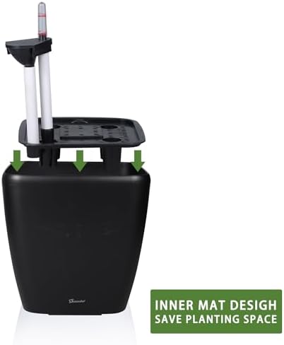 Dexceder 15x14 Self Watering Planter with Wheels (Black Matte) - Image 4