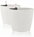 Dexceder 11x10 Self Watering Planters Indoor (2 Pack, White) by Dexceder