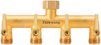 Heavy Duty 4 - Way Garden Hose Splitter, 3/4” Hose Manifold, Outdoor Hose Adapter Connector with 4 Metal Extra Long Handle Metal Faucet Adaptor by ZaakWang